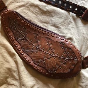 Custom Leather Leaf Shaped Shoulder Bag